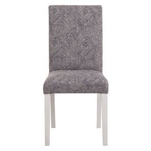 Chaise en hévéa massif et tissu mosaIque indigo - Romane