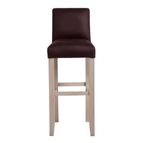 Chaise haute personnalisable en cuir synthétique chocolat - Ariane