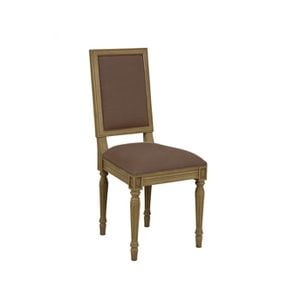 Chaise en chêne et tissu marron glacé - Honorine