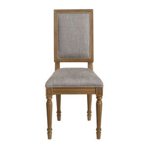 Chaise en tissu gris chambray - Honorine