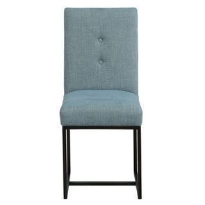 Chaise en tissu bleu chambray - Grace