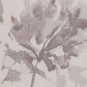 Chaise médaillon en tissu Fleurs opaline et hévéa gris argenté - Hortense