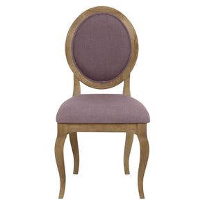 Chaise médaillon en tissu violet - Hortense - Visuel n°1