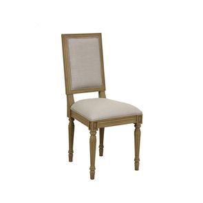 Chaise en chêne et tissu en lin beige - Honorine