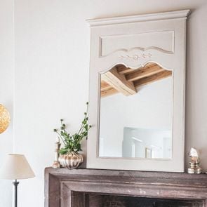 Miroir trumeau rectangulaire en pin blanc - Château - Visuel n°2