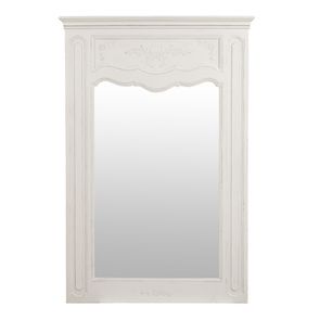 Grand miroir trumeau rectangulaire en pin blanc - Château