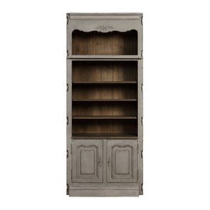 Bibliothèque modulable 2 portes en pin gris argenté - Château