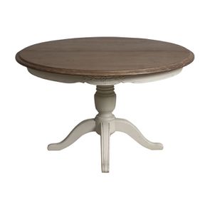 Table ronde extensible en pin blanc vieilli8 personnes - Château