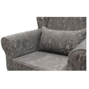 Housse pour fauteuil en tissu gris fleuri - Claridge