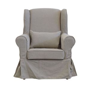 Housse pour fauteuil en tissu beige naturel - Claridge