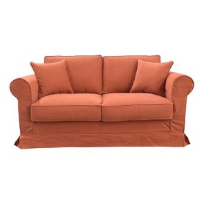 Housse pour canapé 2 places en tissu orange - Crowson