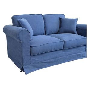 Housse pour canapé 2 places en tissu bleu - Crowson
