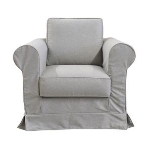 Housse pour fauteuil en tissu gris clair - Crowson