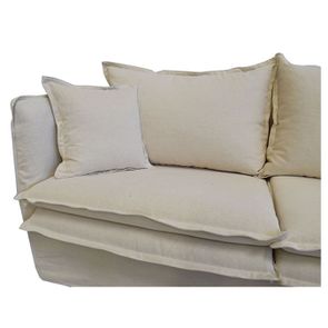 Housse pour canapé 4 places en tissu beige - Hampton