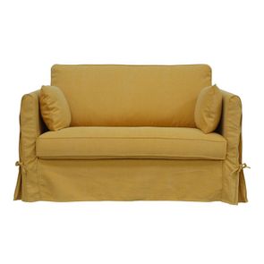 Housse pour canapé 2 places en tissu jaune - Mini Welsh