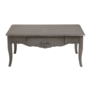 Table basse rectangulaire 1 tiroir en pin gris argenté