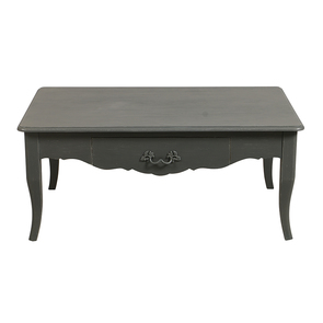 Table basse rectangulaire 1 tiroir en pin gris foncé vieilli