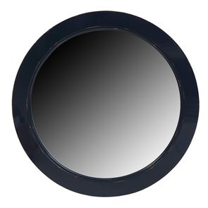 Miroir rond bleu indigo en bois D75 cm