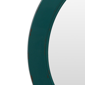 Miroir rond bleu canard en bois d 75 cm
