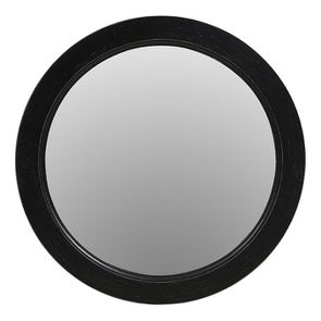 Miroir rond noir graphite mat en bois - Visuel n°1