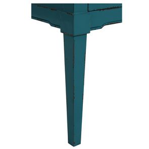 Table basse rectangulaire bleu turquoise