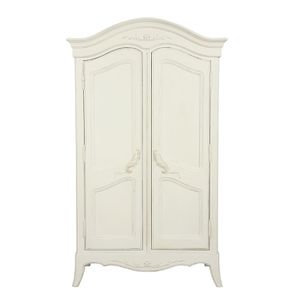 Armoire penderie blanche 2 portes en bois - Lubéron