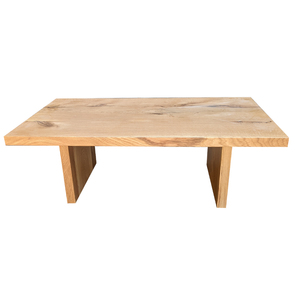 Table basse industrielle en chêne clair avec piètement bois - Ressources
