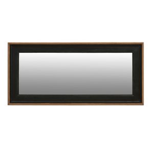 Grand miroir rectangulaire en pin noir - Esquisse - Visuel n°1