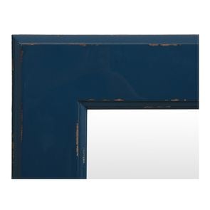 Miroir rectangulaire en bois bleu saphir