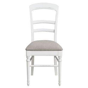 Chaise en bois blanc et tissu - Harmonie