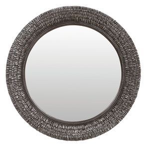 Miroir rond argenté vieilli
