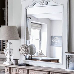 Miroir trumeau blanc en bois - Romance