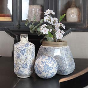Pot décoratif impressions florales