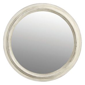 Miroir rond en bois blanc