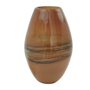 Vase en verre soufflé marron