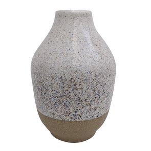 Vase décoratif bi-matière en céramique