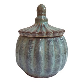 Pot décoratif bleu en céramique