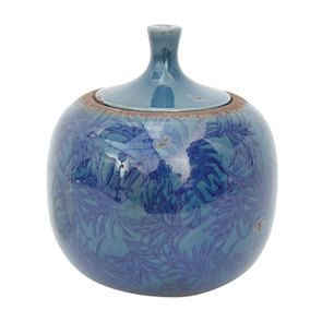 Pot décoratif bleu en céramique à motif