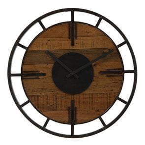 Horloge en bois et métal