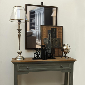 Miroir rectangulaire style industriel en bois avec attache (96x60 cm) - Demeure