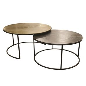 Tables basses rondes gigognes bronze - Factory