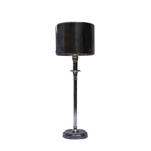 Lampe antique noire en laiton avec abat-jour en métal h62 cm