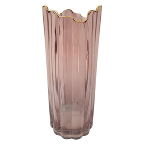 Vase rose découpé h30 cm