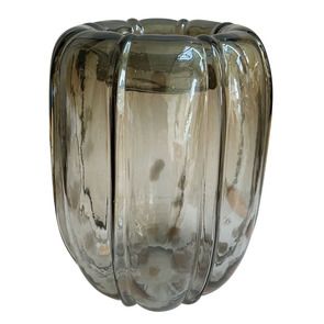 Vase gris en verre h 30 cm