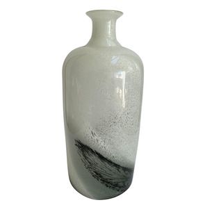 Vase marbré blanc h 41 cm
