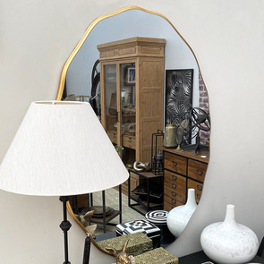 Miroir ovale irrégulier 100x70 cm