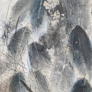 Tableau abstrait motif feuilles