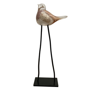 Oiseau décoratif en verre sur pied  h28,5 cm
