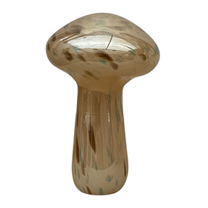 Statue champignon irisée en verre