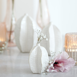 Vase blanc en ceramique H20 cm